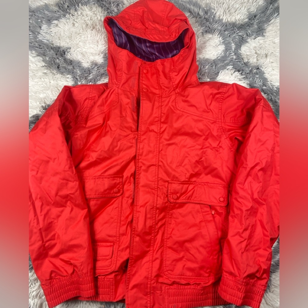Burton Womens XL Jacket DryRide WMS Tabloid Hooded Zipper Ski Snowboard Coral
